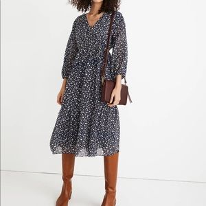 MADEWELL Tie-Waist Midi Dress in Harvest Vine